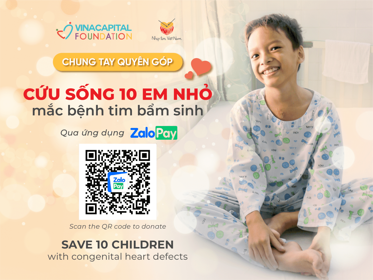 Heartbeat Vietnam Raises Funds for the “Save 10 children with congenital heart defects” Campaign via ZaloPay