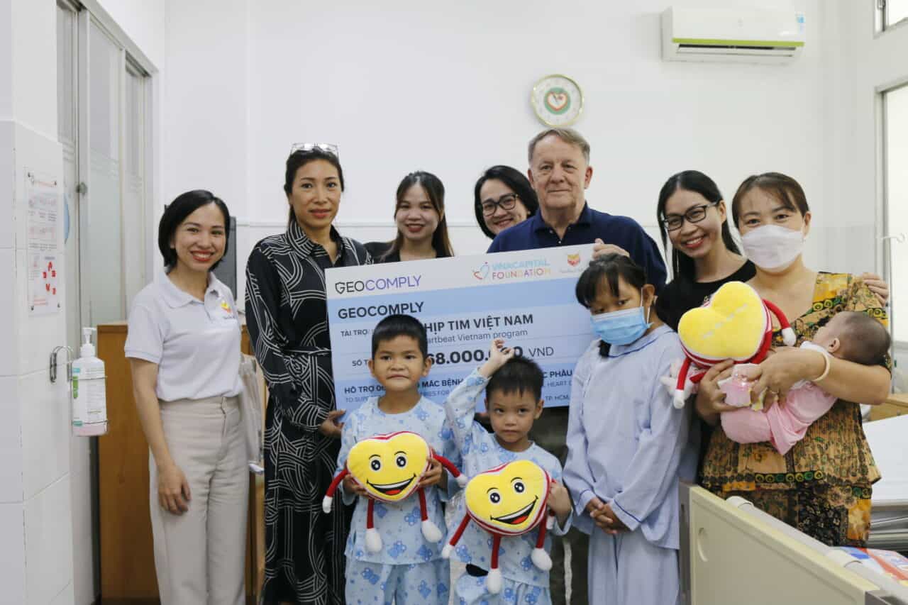 GeoComply and Heartbeat Vietnam visit children with congenital heart defects at Tam Duc Heart Hospital
