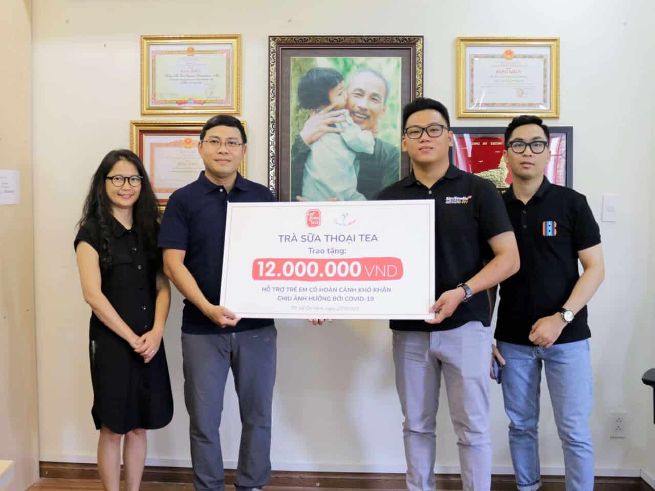 THOAI TEA milk tea brand supports disadvantaged children affected by the Covid-19 pandemic
