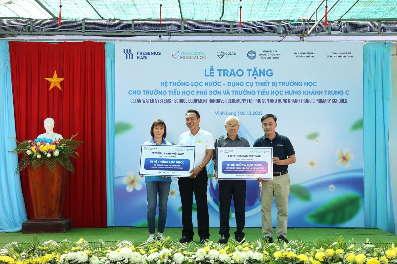 Fresenius-Kabi partners with VinaCapital Foundation to bring clean water to students in Vinh Long Province
